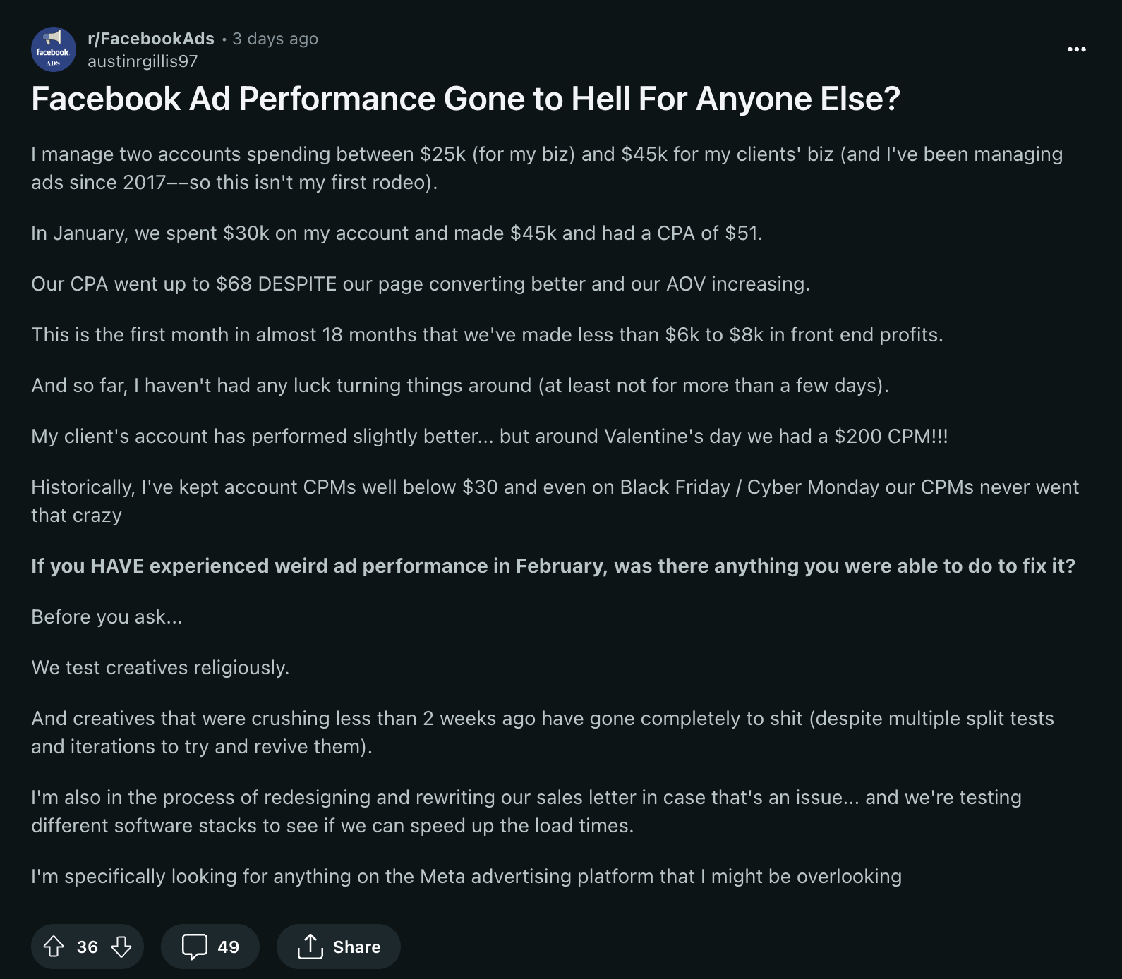 Facebook Ads Not Performing in 2024
